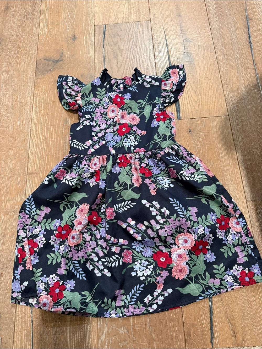 Janie and Jack Navy Floral Flutter Sleeve Dress